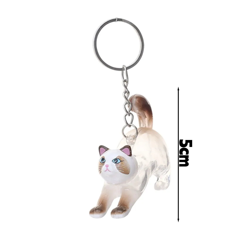Transparent Cat Fur Keepsake Keychain | Pet Hair Memorial Keyring