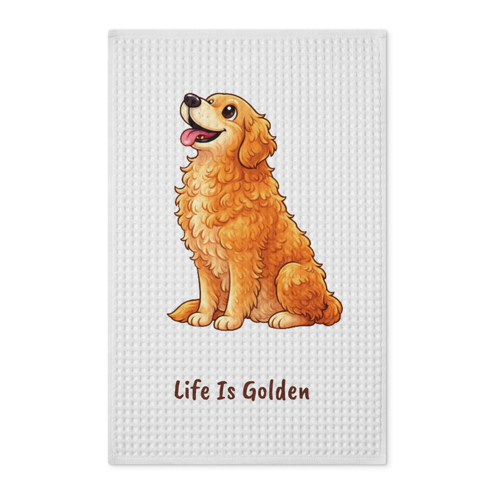 Custom Pet Art & Quote Waffle Tea Towel