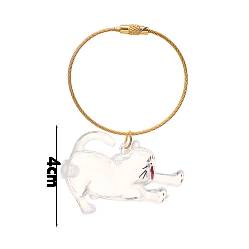 Transparent Cat Fur Keepsake Keychain | Pet Hair Memorial Keyring