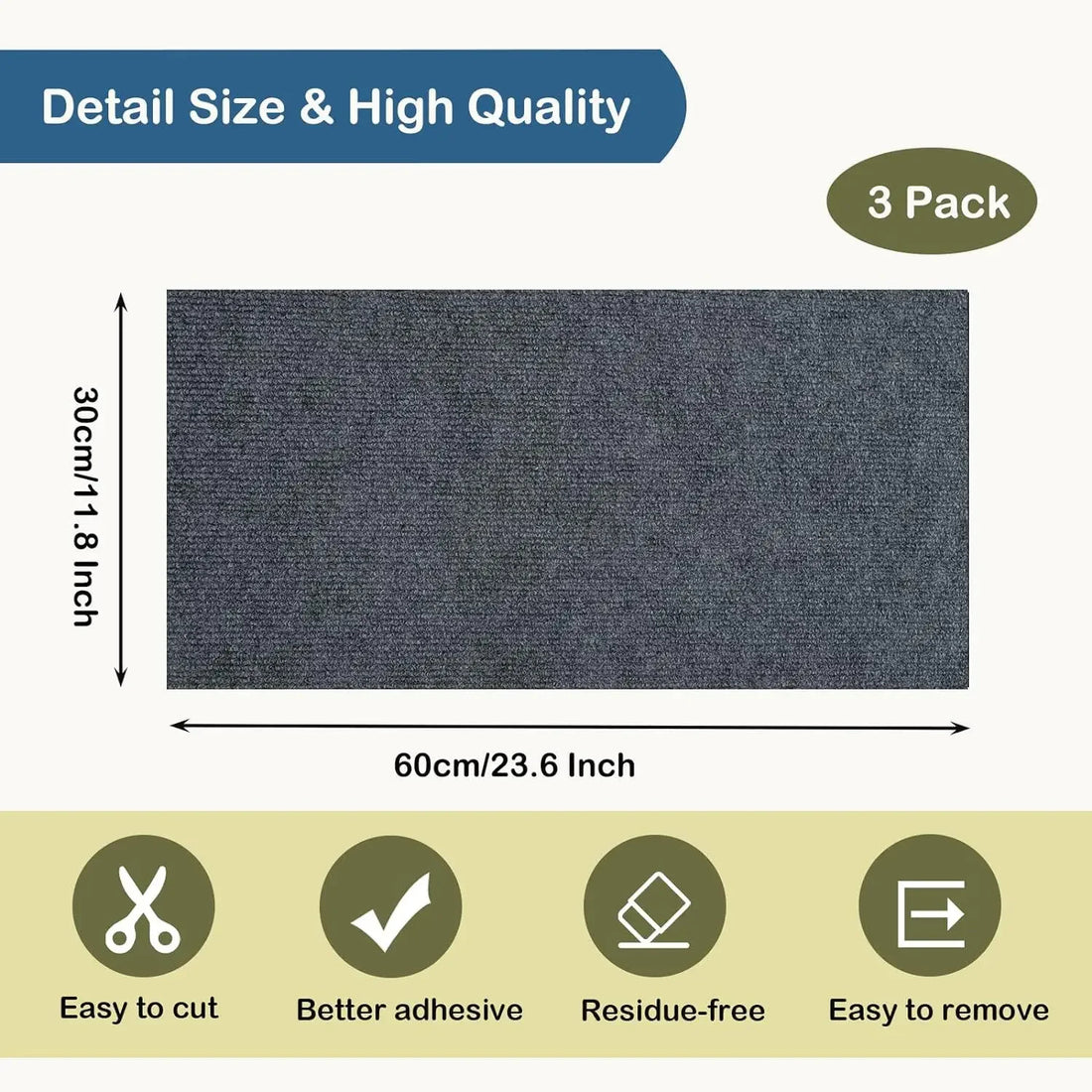 Self-Adhesive Cat Scratch Mat | Trimmable Sofa & Corner Protector