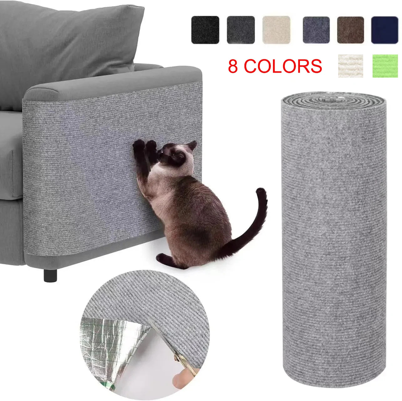 Self-Adhesive Cat Scratch Mat | Trimmable Sofa & Corner Protector