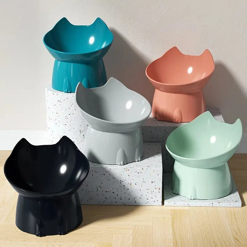 Elevated Cat Bowl | Tilted Anti-Tip Raised Feeder 🐾