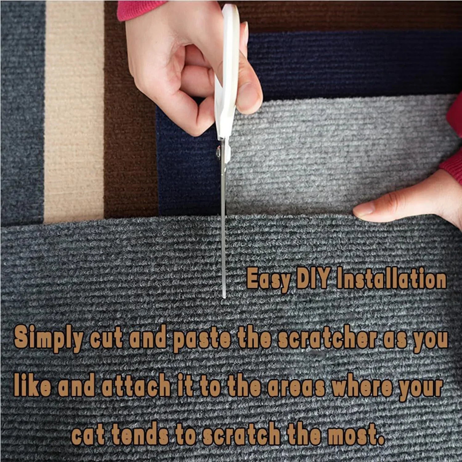 Self-Adhesive Cat Scratch Mat | Trimmable Sofa & Corner Protector