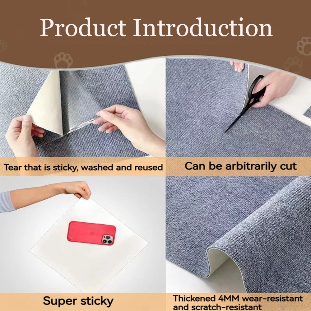 Self-Adhesive Cat Scratch Mat | Trimmable Sofa & Corner Protector
