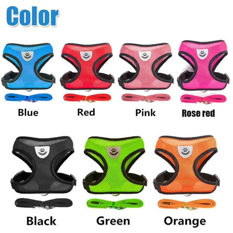 Breathable Mesh Cat & Small Dog Harness with Lead