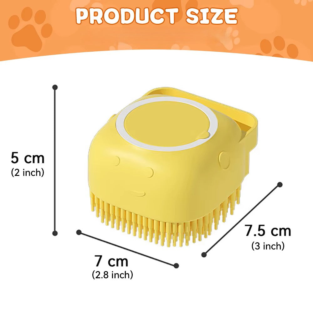 🛁 2-in-1 Pet Bath Massage Brush & Shampoo Dispenser