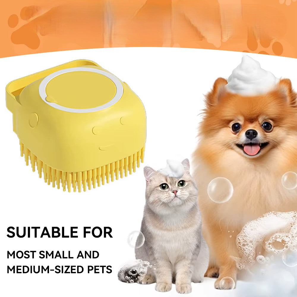 🛁 2-in-1 Pet Bath Massage Brush & Shampoo Dispenser