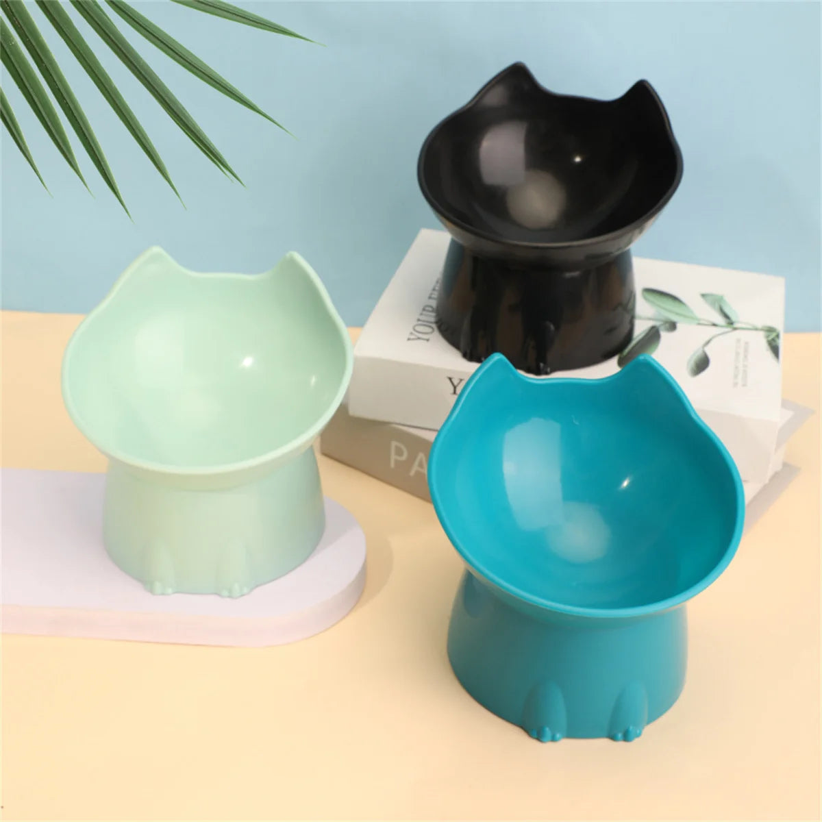 Elevated Cat Bowl | Tilted Anti-Tip Raised Feeder 🐾