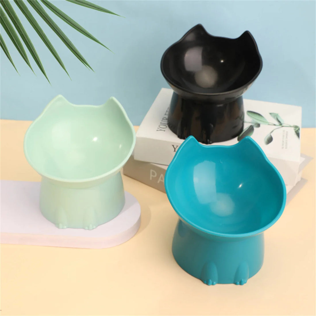 Elevated Cat Bowl | Tilted Anti-Tip Raised Feeder 🐾